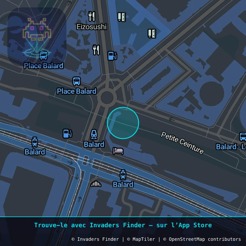 Zone approximative de l'invader PA_594, dans le quartier 15e arrondissement de Paris à Paris. Emplacement exact disponible dans l'app Invaders Finder.