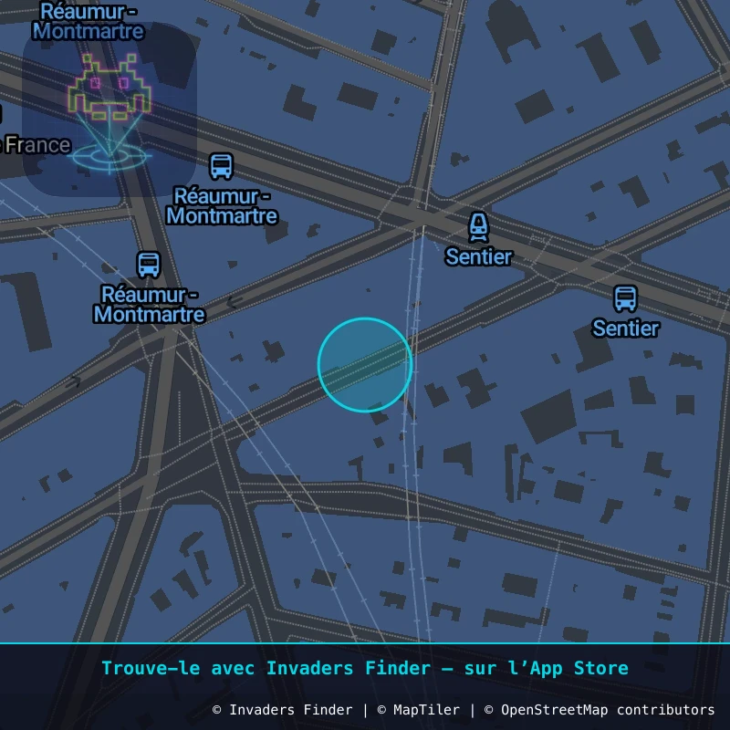Zone approximative de l'invader PA_606, dans le quartier 2e arrondissement de Paris à Paris. Emplacement exact disponible dans l'app Invaders Finder.