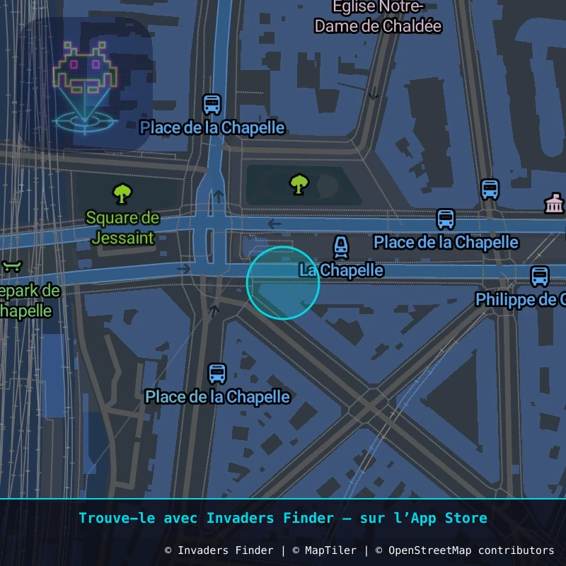 Zone approximative de l'invader PA_609, dans le quartier 10e arrondissement de Paris à Paris. Emplacement exact disponible dans l'app Invaders Finder.
