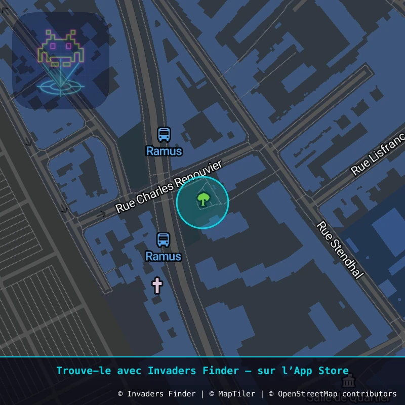 Zone approximative de l'invader PA_610, dans le quartier 20e arrondissement de Paris à Paris. Emplacement exact disponible dans l'app Invaders Finder.