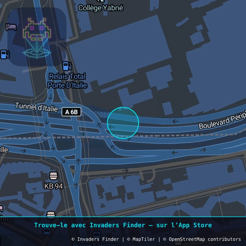 Zone approximative de l'invader PA_613, dans le quartier 13e arrondissement de Paris à Paris. Emplacement exact disponible dans l'app Invaders Finder.