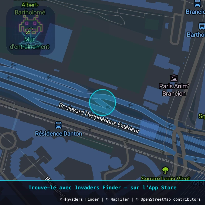 Zone approximative de l'invader PA_614, dans le quartier 15e arrondissement de Paris à Paris. Emplacement exact disponible dans l'app Invaders Finder.