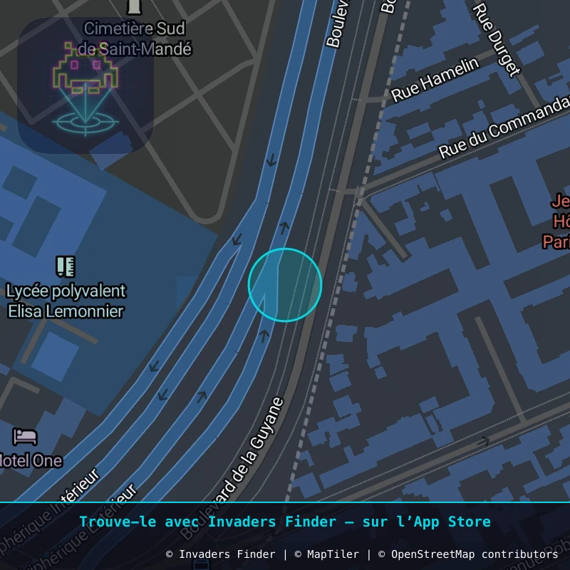 Zone approximative de l'invader PA_622, dans le quartier 12e arrondissement de Paris à Paris. Emplacement exact disponible dans l'app Invaders Finder.