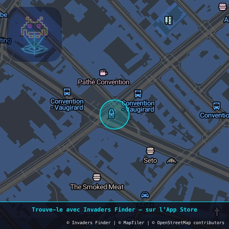 Zone approximative de l'invader PA_626, dans le quartier 15e arrondissement de Paris à Paris. Emplacement exact disponible dans l'app Invaders Finder.