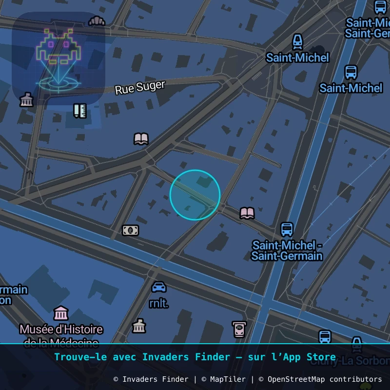Zone approximative de l'invader PA_634, dans le quartier 6e arrondissement de Paris à Paris. Emplacement exact disponible dans l'app Invaders Finder.