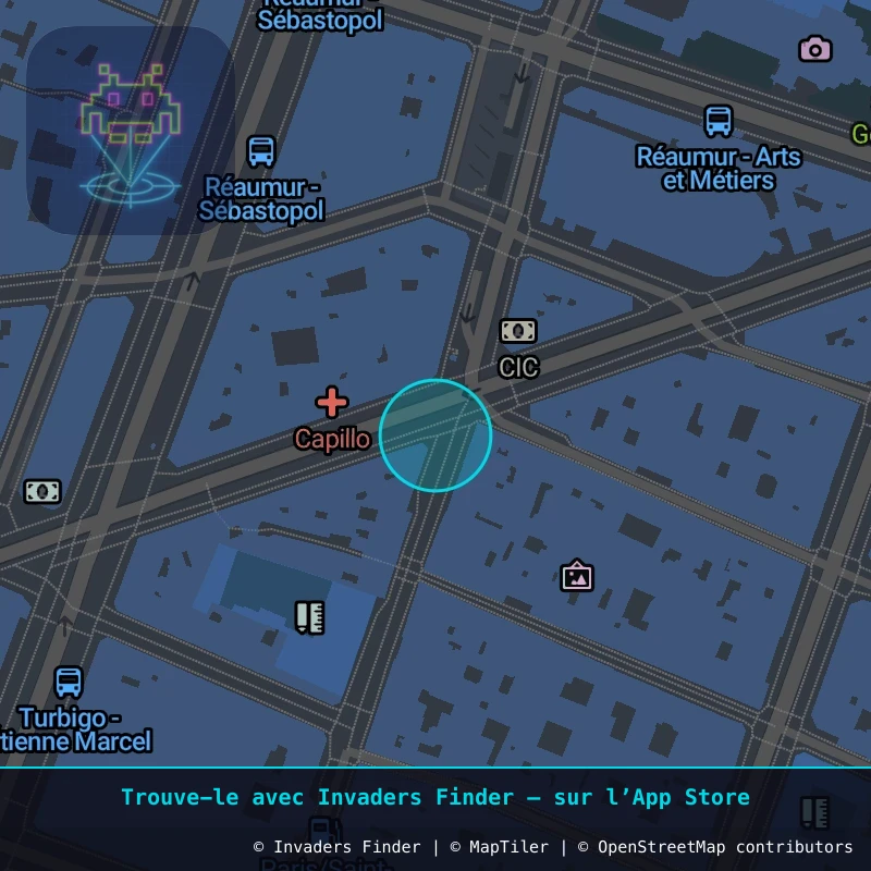 Zone approximative de l'invader PA_638, dans le quartier 3e arrondissement de Paris à Paris. Emplacement exact disponible dans l'app Invaders Finder.