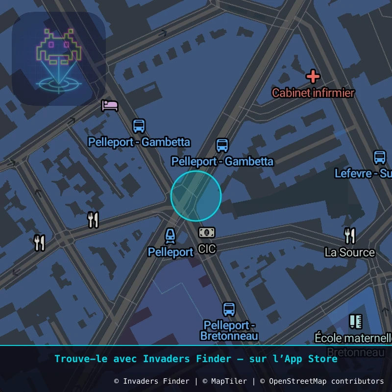 Zone approximative de l'invader PA_648, dans le quartier 20e arrondissement de Paris à Paris. Emplacement exact disponible dans l'app Invaders Finder.