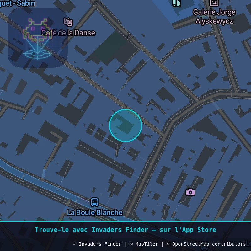 Zone approximative de l'invader PA_65, dans le quartier 11e arrondissement de Paris à Paris. Emplacement exact disponible dans l'app Invaders Finder.