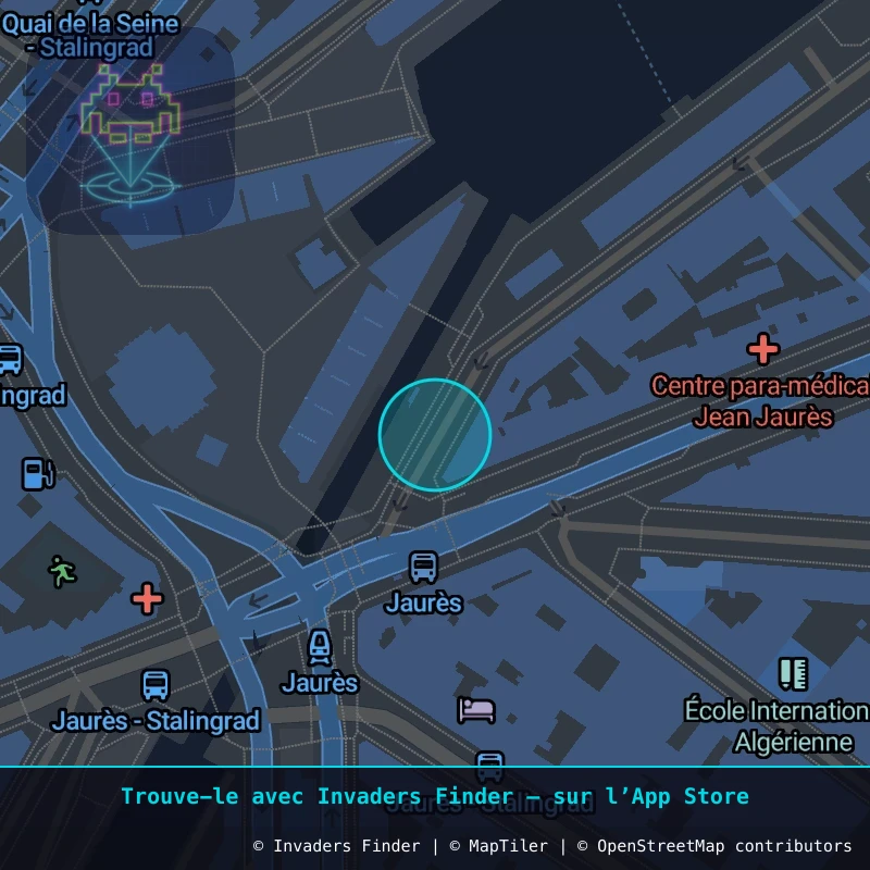 Zone approximative de l'invader PA_657, dans le quartier 19e arrondissement de Paris à Paris. Emplacement exact disponible dans l'app Invaders Finder.
