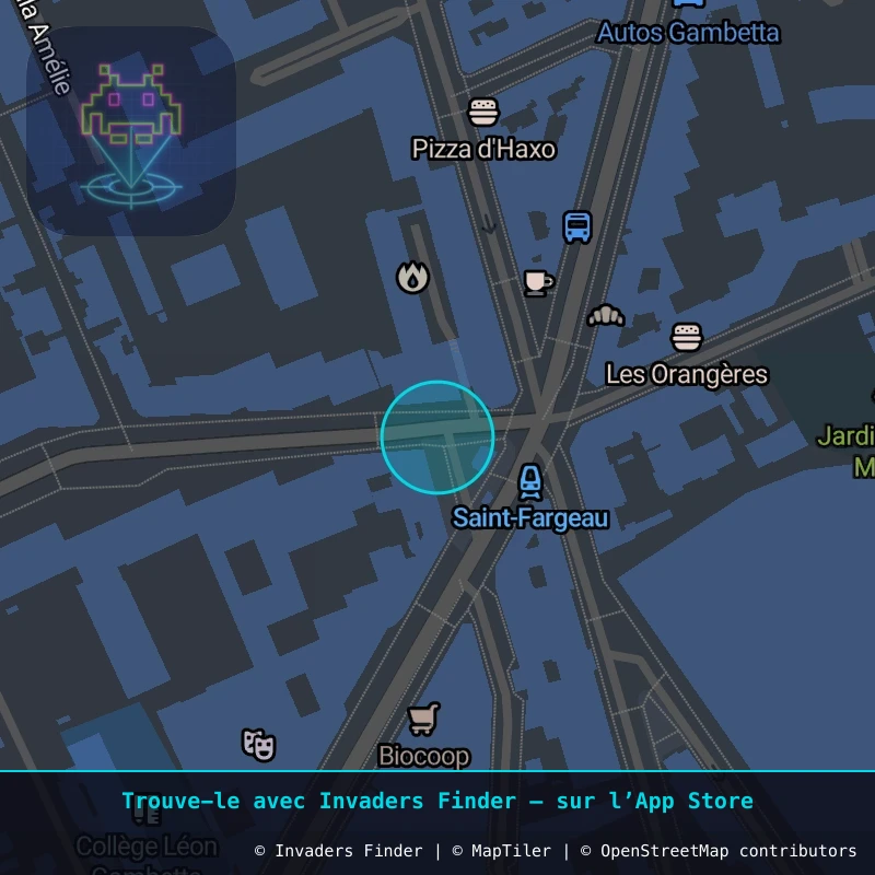 Zone approximative de l'invader PA_658, dans le quartier 20e arrondissement de Paris à Paris. Emplacement exact disponible dans l'app Invaders Finder.