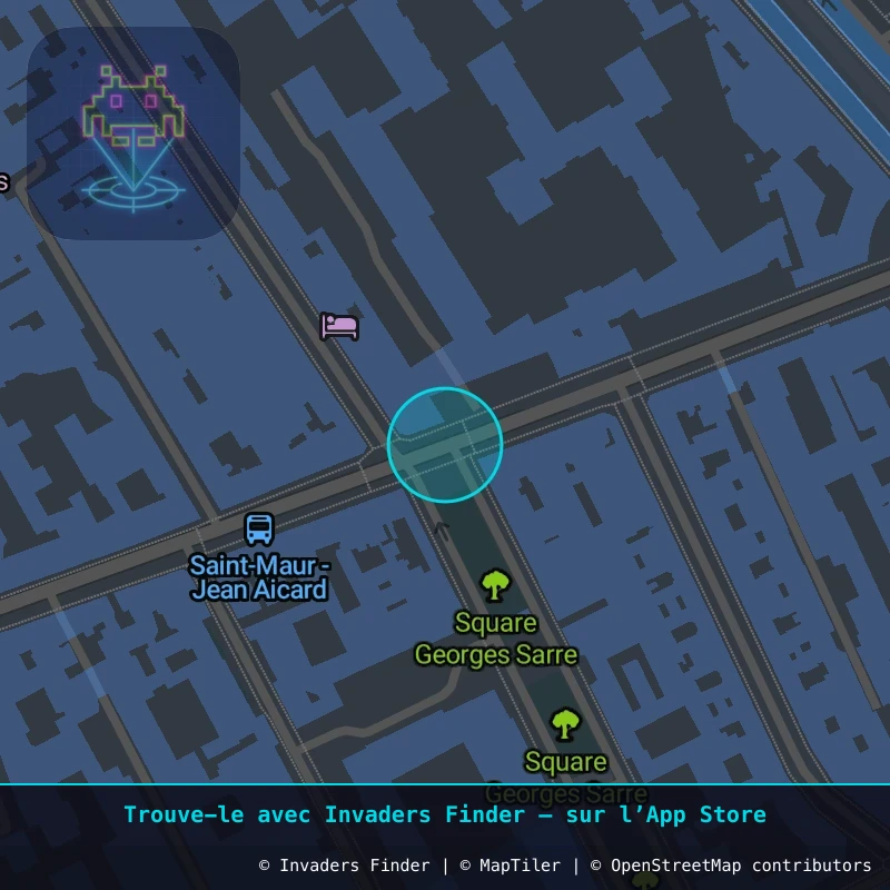 Zone approximative de l'invader PA_668, dans le quartier 11e arrondissement de Paris à Paris. Emplacement exact disponible dans l'app Invaders Finder.
