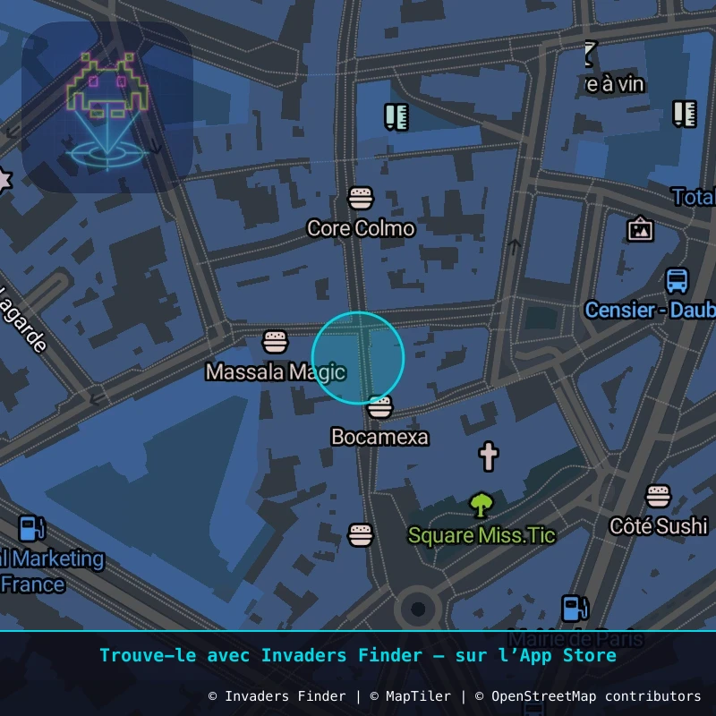 Zone approximative de l'invader PA_679, dans le quartier 5e arrondissement de Paris à Paris. Emplacement exact disponible dans l'app Invaders Finder.