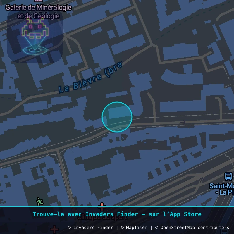Zone approximative de l'invader PA_684, dans le quartier 5e arrondissement de Paris à Paris. Emplacement exact disponible dans l'app Invaders Finder.