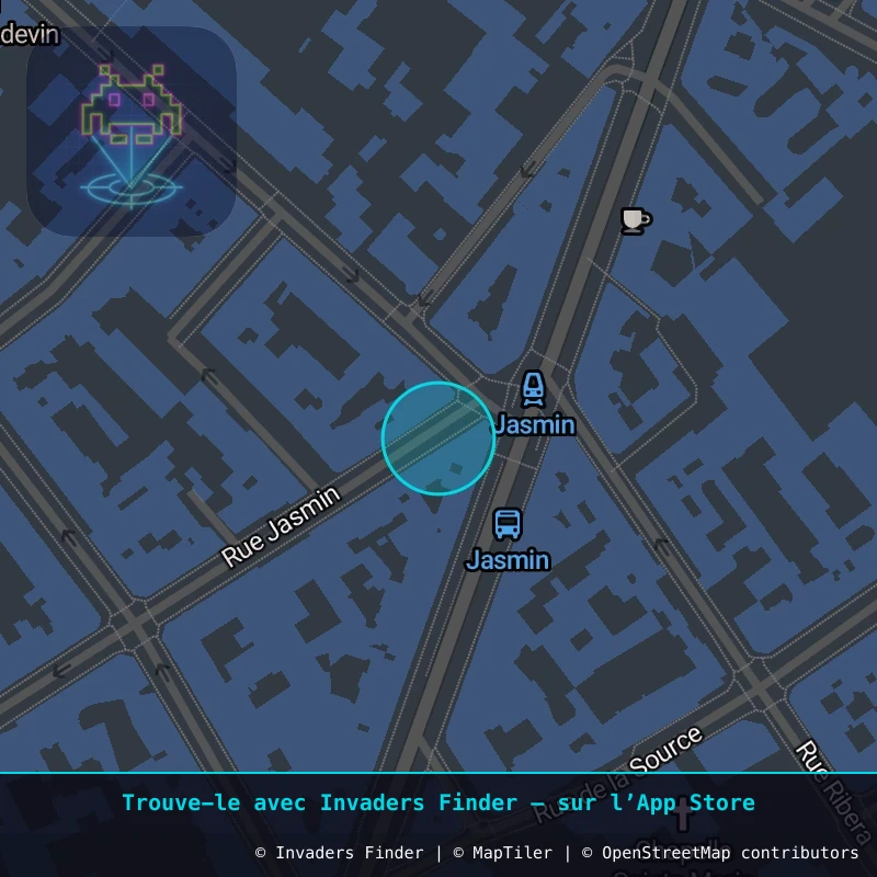 Zone approximative de l'invader PA_695, dans le quartier 16e arrondissement de Paris à Paris. Emplacement exact disponible dans l'app Invaders Finder.