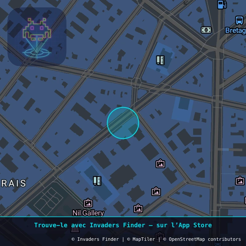 Zone approximative de l'invader PA_696, dans le quartier 3e arrondissement de Paris à Paris. Emplacement exact disponible dans l'app Invaders Finder.