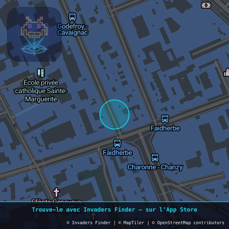 Zone approximative de l'invader PA_701, dans le quartier 11e arrondissement de Paris à Paris. Emplacement exact disponible dans l'app Invaders Finder.
