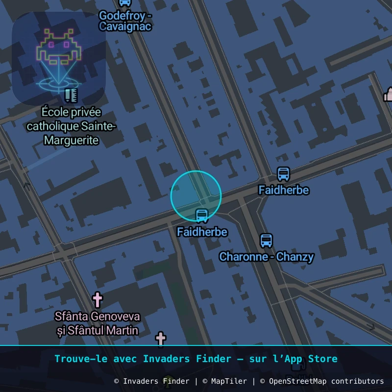 Zone approximative de l'invader PA_702, dans le quartier 11e arrondissement de Paris à Paris. Emplacement exact disponible dans l'app Invaders Finder.