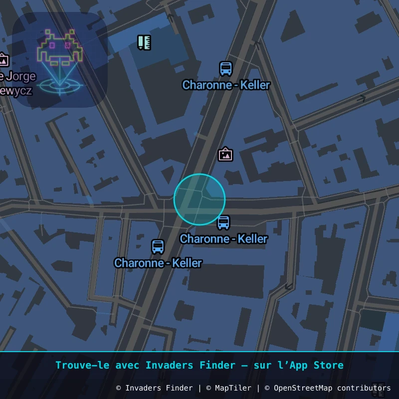 Zone approximative de l'invader PA_703, dans le quartier 11e arrondissement de Paris à Paris. Emplacement exact disponible dans l'app Invaders Finder.