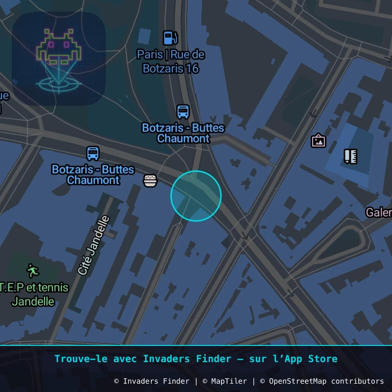 Zone approximative de l'invader PA_708, dans le quartier 19e arrondissement de Paris à Paris. Emplacement exact disponible dans l'app Invaders Finder.