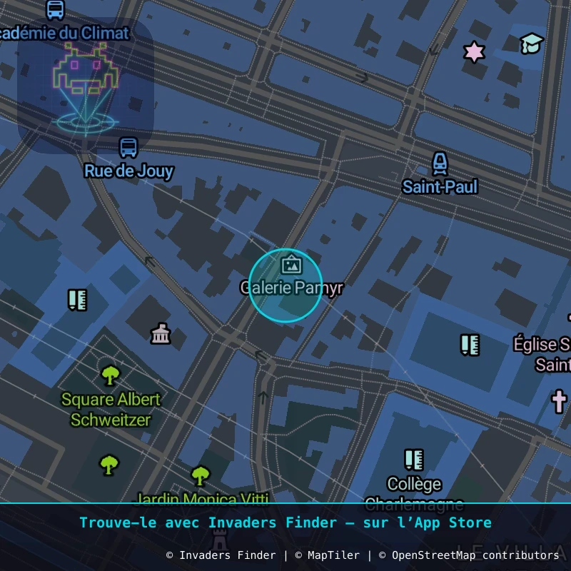 Zone approximative de l'invader PA_71, dans le quartier 4e arrondissement de Paris à Paris. Emplacement exact disponible dans l'app Invaders Finder.