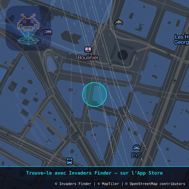 Zone approximative de l'invader PA_720, dans le quartier 1er arrondissement de Paris à Paris. Emplacement exact disponible dans l'app Invaders Finder.