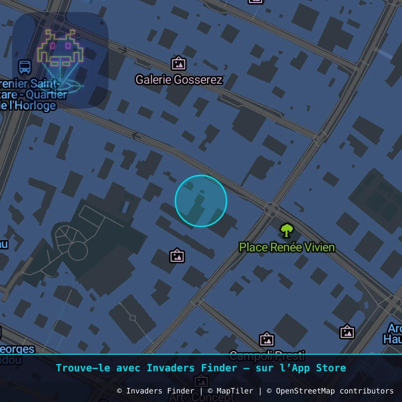 Zone approximative de l'invader PA_722, dans le quartier 3e arrondissement de Paris à Paris. Emplacement exact disponible dans l'app Invaders Finder.