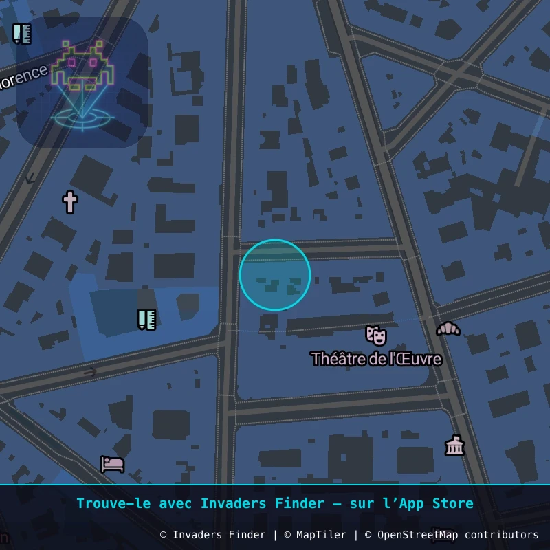 Zone approximative de l'invader PA_723, dans le quartier 9e arrondissement de Paris à Paris. Emplacement exact disponible dans l'app Invaders Finder.