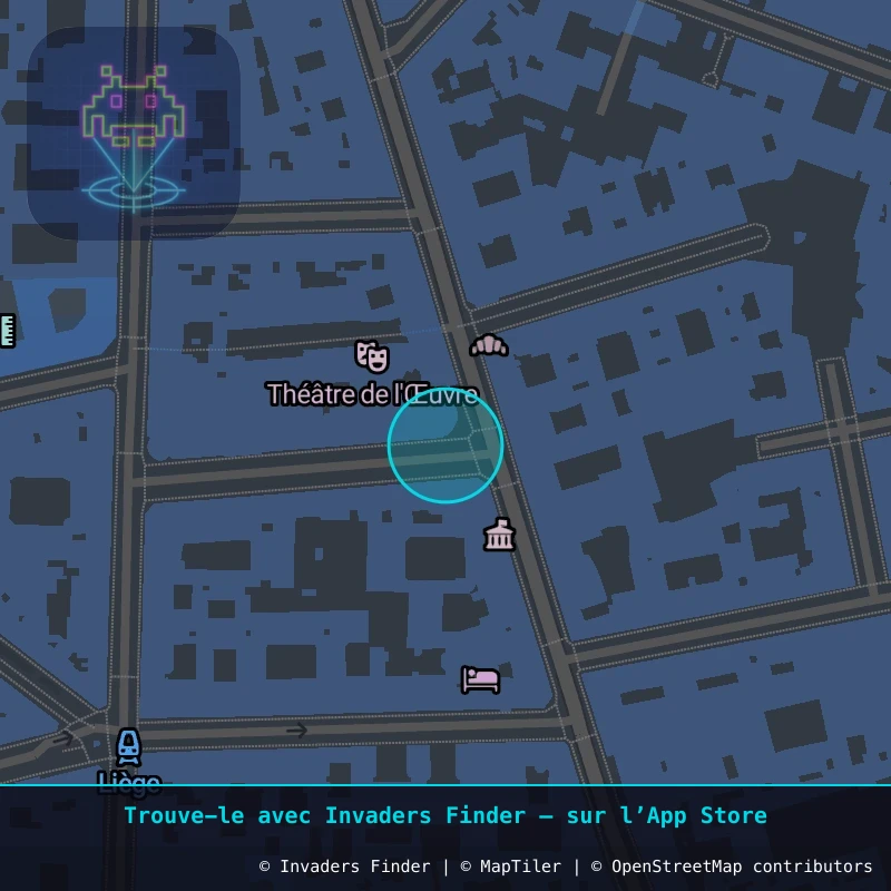 Zone approximative de l'invader PA_727, dans le quartier 9e arrondissement de Paris à Paris. Emplacement exact disponible dans l'app Invaders Finder.