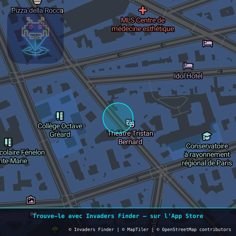 Zone approximative de l'invader PA_735, dans le quartier 8e arrondissement de Paris à Paris. Emplacement exact disponible dans l'app Invaders Finder.