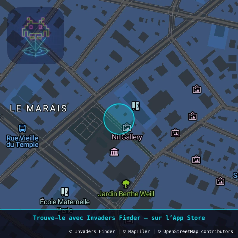 Zone approximative de l'invader PA_74, dans le quartier 3e arrondissement de Paris à Paris. Emplacement exact disponible dans l'app Invaders Finder.