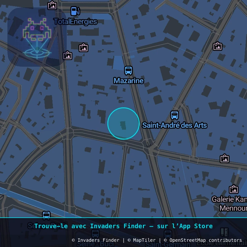 Zone approximative de l'invader PA_747, dans le quartier 6e arrondissement de Paris à Paris. Emplacement exact disponible dans l'app Invaders Finder.