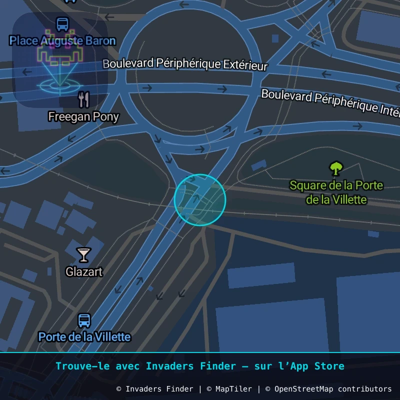 Zone approximative de l'invader PA_748, dans le quartier 19e arrondissement de Paris à Paris. Emplacement exact disponible dans l'app Invaders Finder.