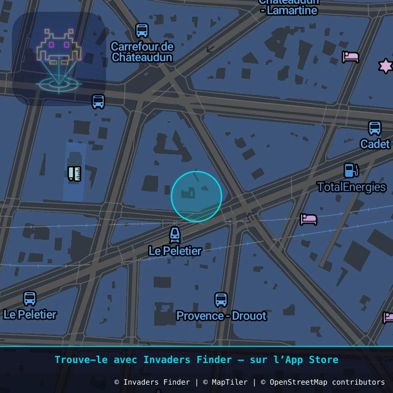 Zone approximative de l'invader PA_755, dans le quartier 9e arrondissement de Paris à Paris. Emplacement exact disponible dans l'app Invaders Finder.