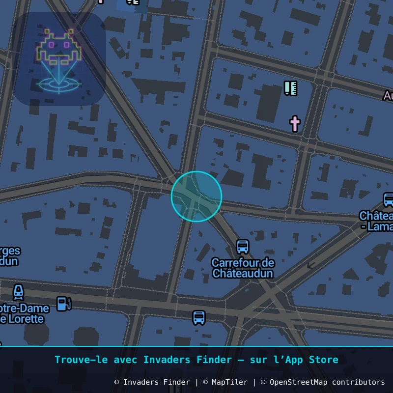 Zone approximative de l'invader PA_756, dans le quartier 9e arrondissement de Paris à Paris. Emplacement exact disponible dans l'app Invaders Finder.