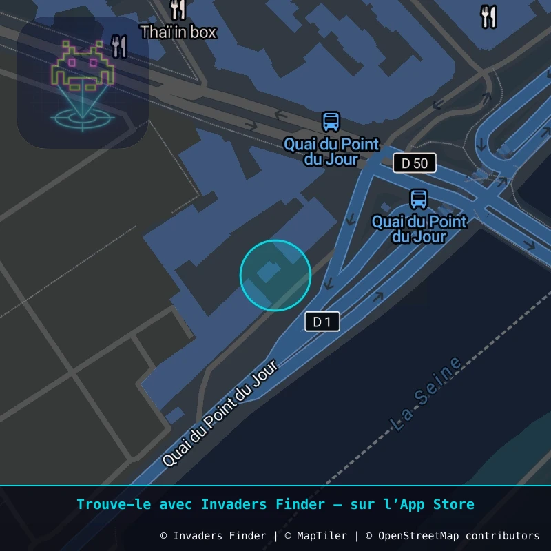 Zone approximative de l'invader PA_759, dans le quartier Paris métropolitain (PA92) à Paris. Emplacement exact disponible dans l'app Invaders Finder.