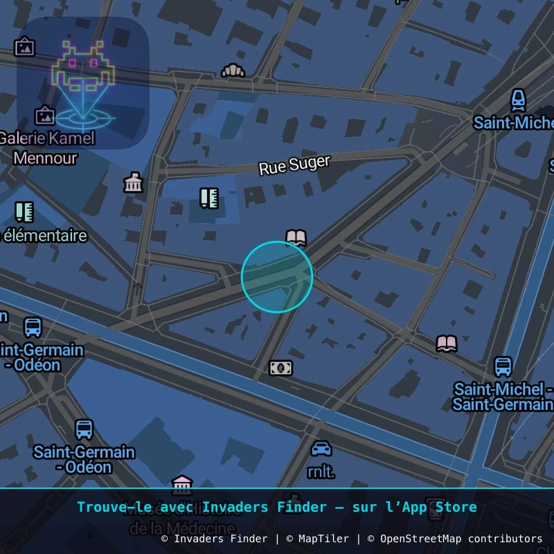 Zone approximative de l'invader PA_764, dans le quartier 6e arrondissement de Paris à Paris. Emplacement exact disponible dans l'app Invaders Finder.