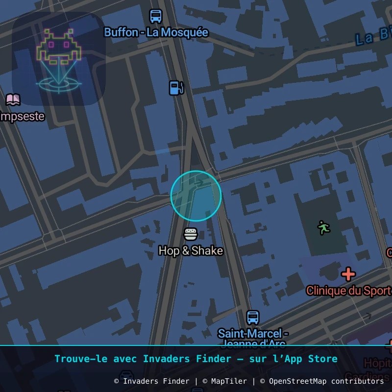 Zone approximative de l'invader PA_767, dans le quartier 5e arrondissement de Paris à Paris. Emplacement exact disponible dans l'app Invaders Finder.