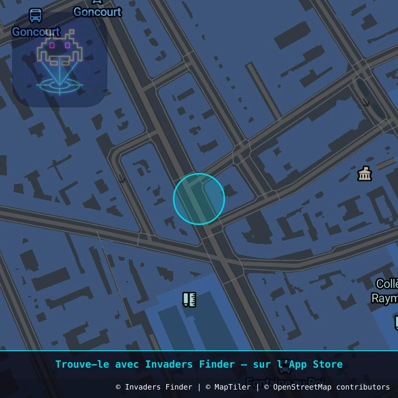 Zone approximative de l'invader PA_774, dans le quartier 11e arrondissement de Paris à Paris. Emplacement exact disponible dans l'app Invaders Finder.