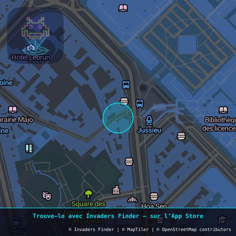 Zone approximative de l'invader PA_781, dans le quartier 5e arrondissement de Paris à Paris. Emplacement exact disponible dans l'app Invaders Finder.