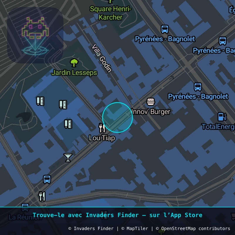 Zone approximative de l'invader PA_822, dans le quartier 20e arrondissement de Paris à Paris. Emplacement exact disponible dans l'app Invaders Finder.