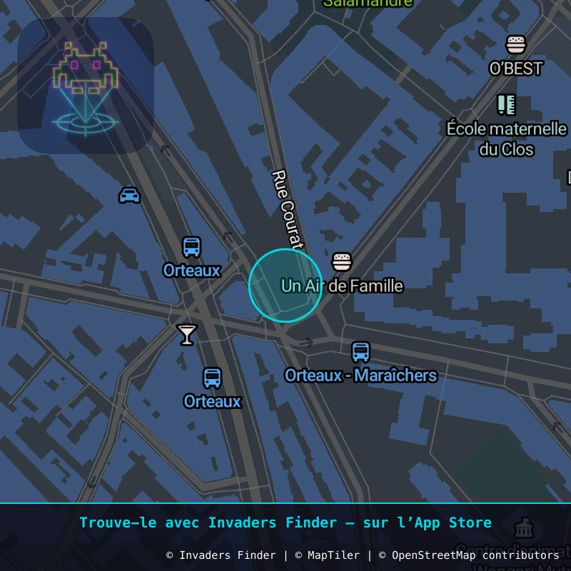 Zone approximative de l'invader PA_830, dans le quartier 20e arrondissement de Paris à Paris. Emplacement exact disponible dans l'app Invaders Finder.