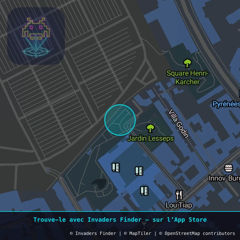 Zone approximative de l'invader PA_835, dans le quartier 20e arrondissement de Paris à Paris. Emplacement exact disponible dans l'app Invaders Finder.
