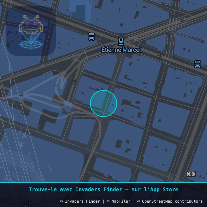 Zone approximative de l'invader PA_839, dans le quartier 1er arrondissement de Paris à Paris. Emplacement exact disponible dans l'app Invaders Finder.