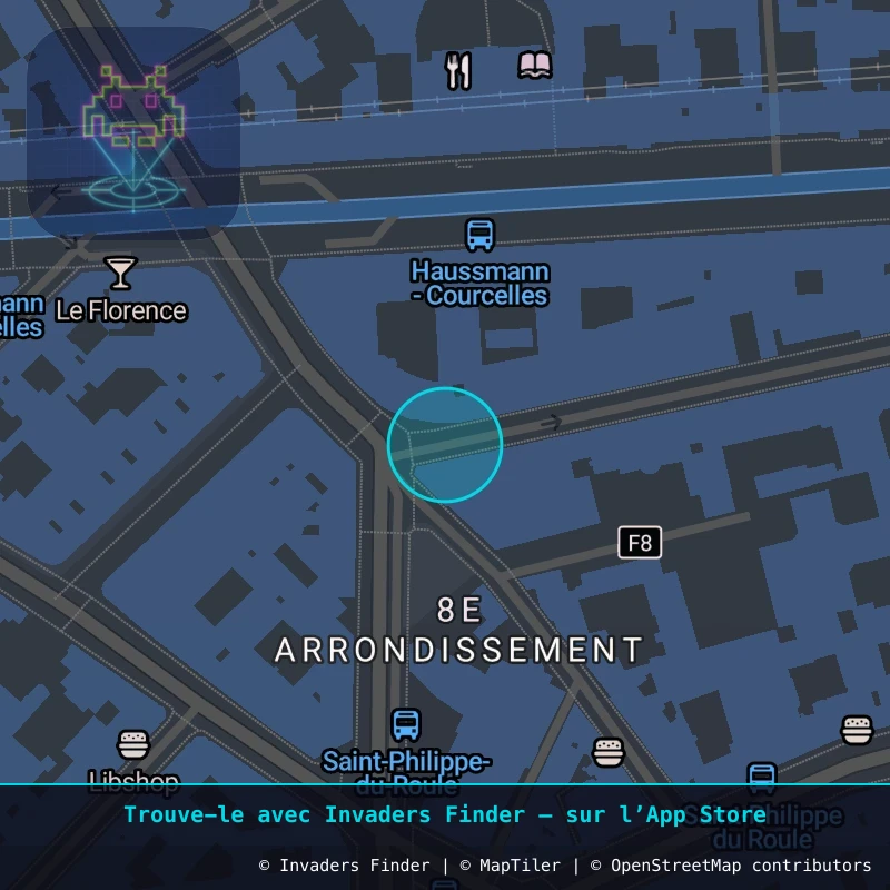Zone approximative de l'invader PA_844, dans le quartier 8e arrondissement de Paris à Paris. Emplacement exact disponible dans l'app Invaders Finder.