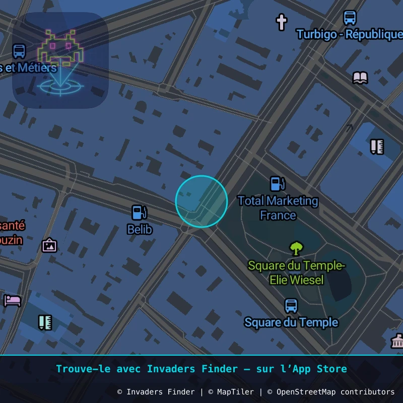 Zone approximative de l'invader PA_846, dans le quartier 3e arrondissement de Paris à Paris. Emplacement exact disponible dans l'app Invaders Finder.