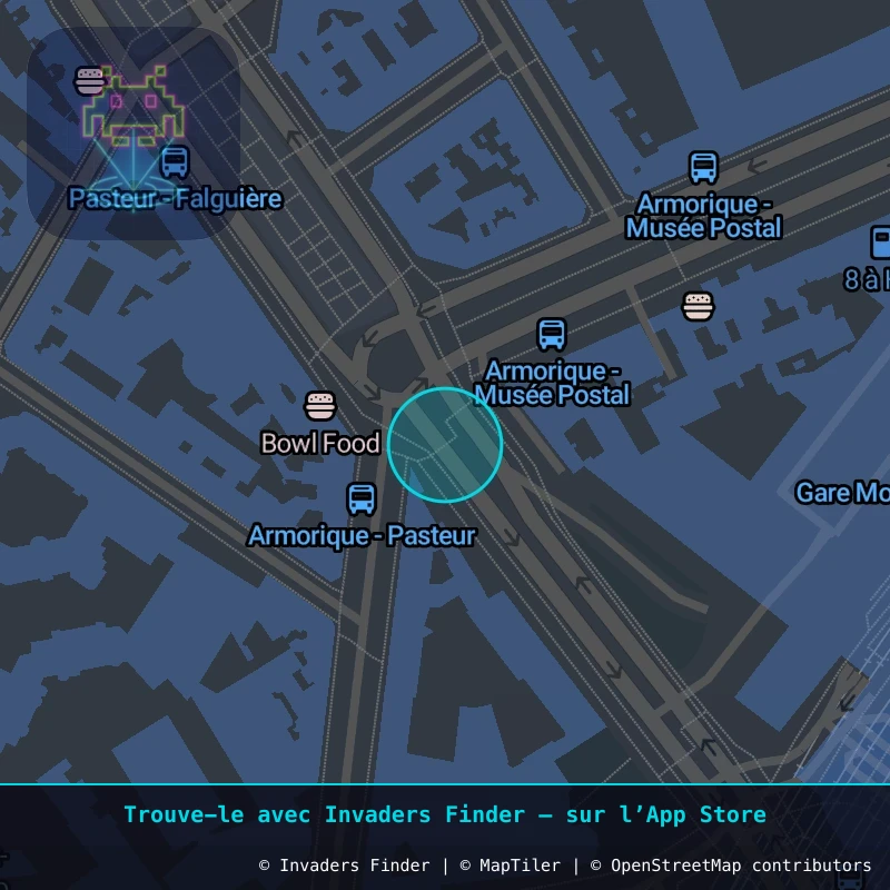 Zone approximative de l'invader PA_848, dans le quartier 15e arrondissement de Paris à Paris. Emplacement exact disponible dans l'app Invaders Finder.