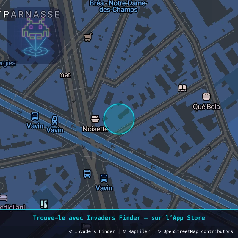 Zone approximative de l'invader PA_851, dans le quartier 6e arrondissement de Paris à Paris. Emplacement exact disponible dans l'app Invaders Finder.
