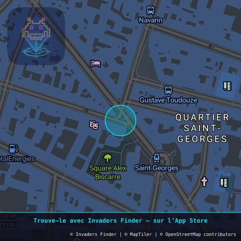 Zone approximative de l'invader PA_858, dans le quartier 9e arrondissement de Paris à Paris. Emplacement exact disponible dans l'app Invaders Finder.