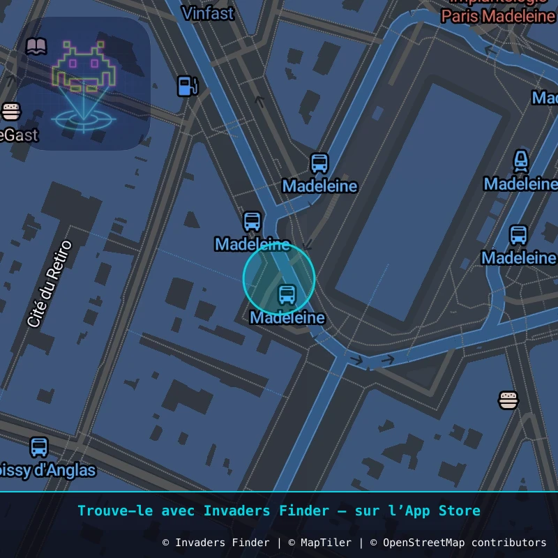 Zone approximative de l'invader PA_868, dans le quartier 8e arrondissement de Paris à Paris. Emplacement exact disponible dans l'app Invaders Finder.