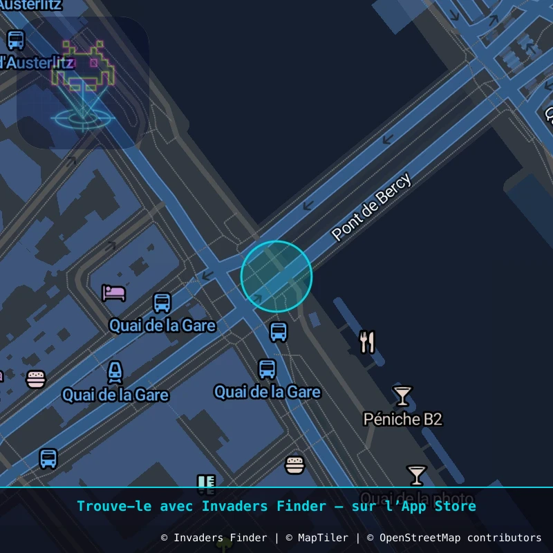 Zone approximative de l'invader PA_87, dans le quartier 13e arrondissement de Paris à Paris. Emplacement exact disponible dans l'app Invaders Finder.
